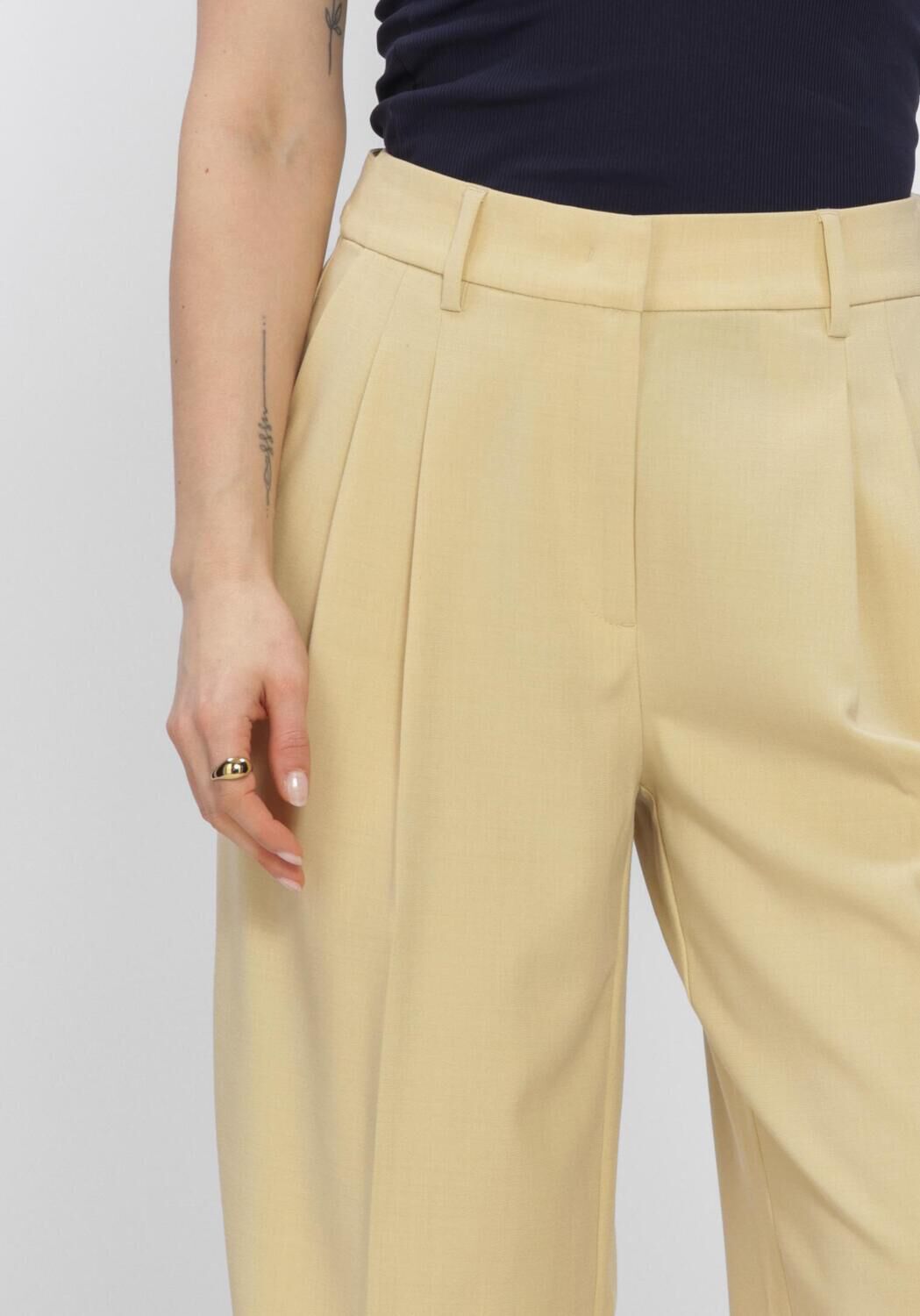 Gele CO'COUTURE Broeken NILANCC PLEAT LLPANT - large