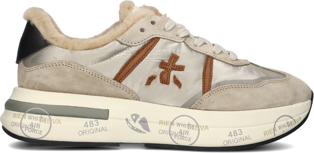 Premiata Lage Sneakers Dames Cassie, Maat: 36, Materiaal: Suède, Kleur: Beige