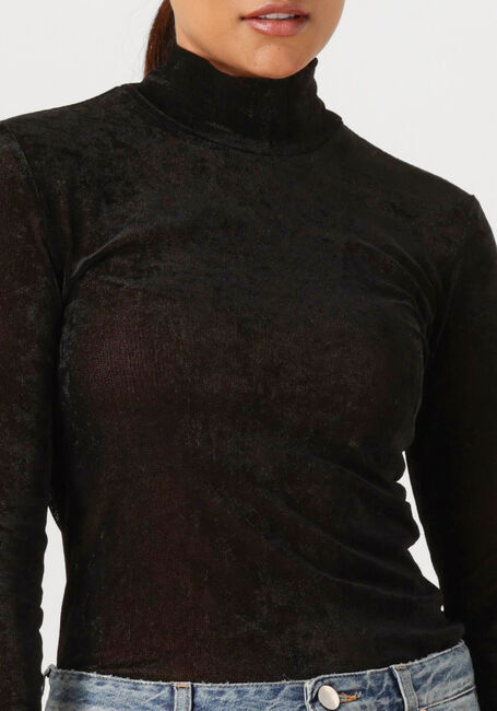 Zwarte DANTE6 Top OLYA VELVET LAYERING MESH TOP - large