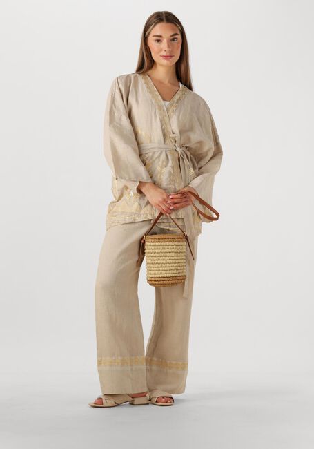 Beige GREEK ARCHAIC KORI Wijde broek 210624 - large