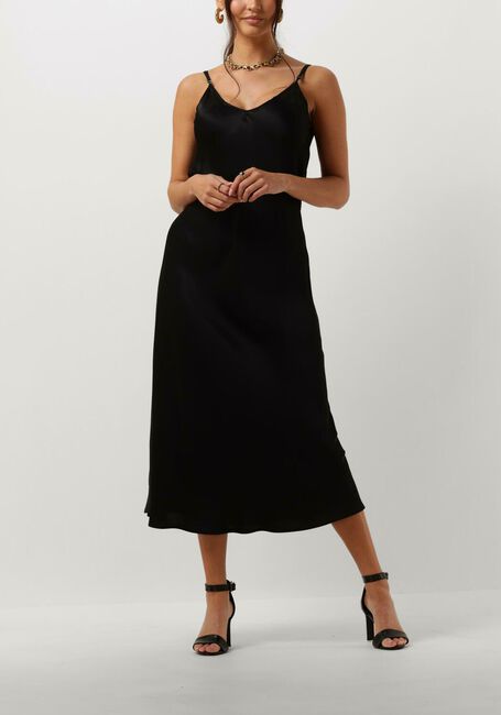 Zwarte RESORT FINEST Midi jurk SLIP DRESS - large