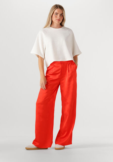 Creme ALIX THE LABEL T-shirt LADIES KNITTED BOUCLE T-SHIRT - large