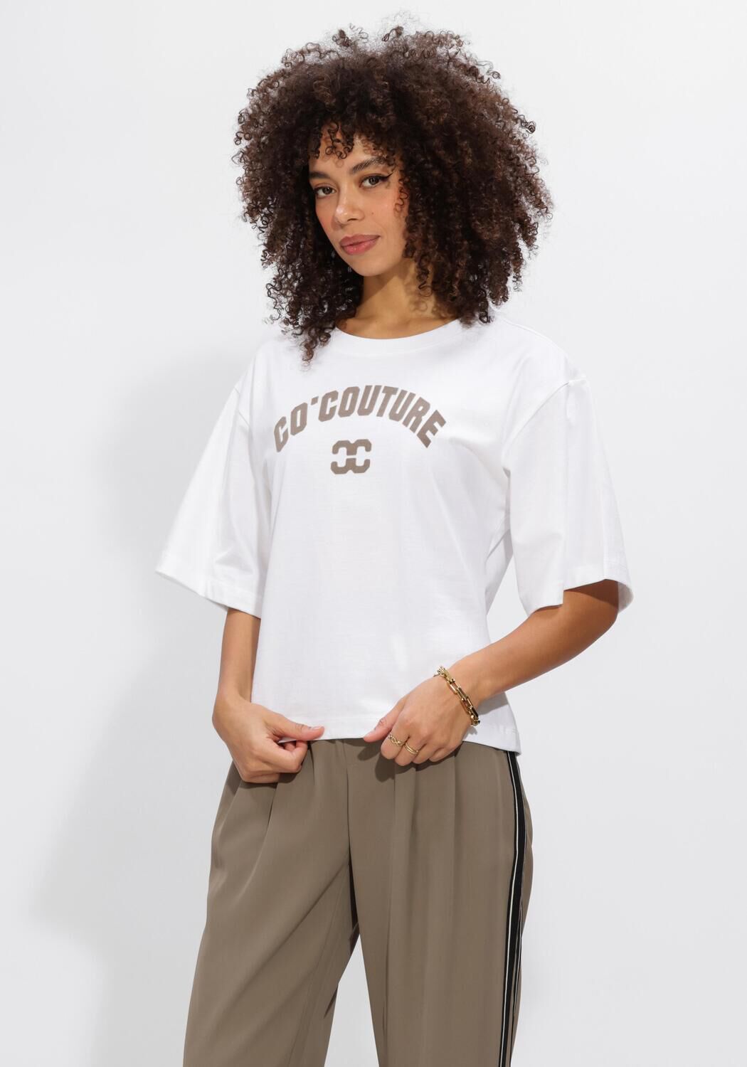 Co'Couture T-Shirt Dames Zengacc Tee O-neck, Maat: S, Kleur: Wit afbeelding 1