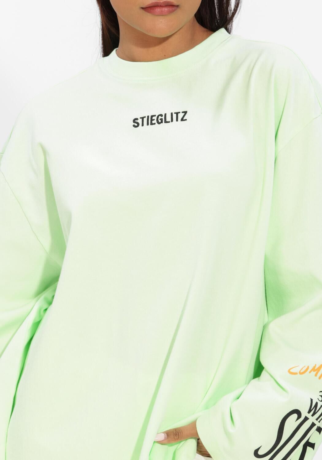 Lime STIEGLITZ Top MONICA SKATE TEE WIDE SLEEVES - large