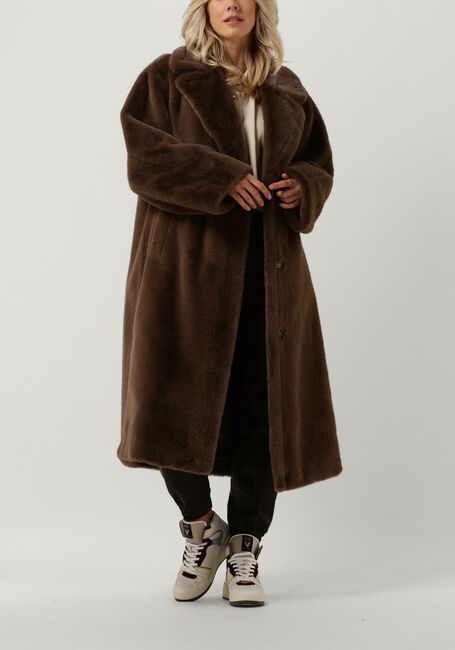 Bruine STAND STUDIO Faux fur jas MARIA COAT SOFT - large