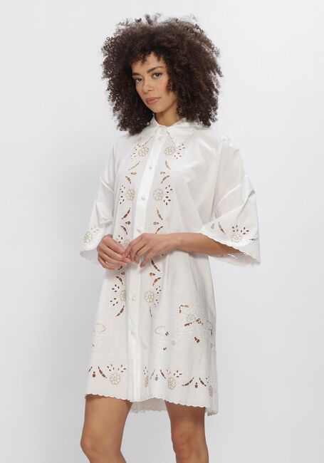 Witte FORTE FORTE Jurken LACE AND GLASS POPLINE BELTED SHIRT - large