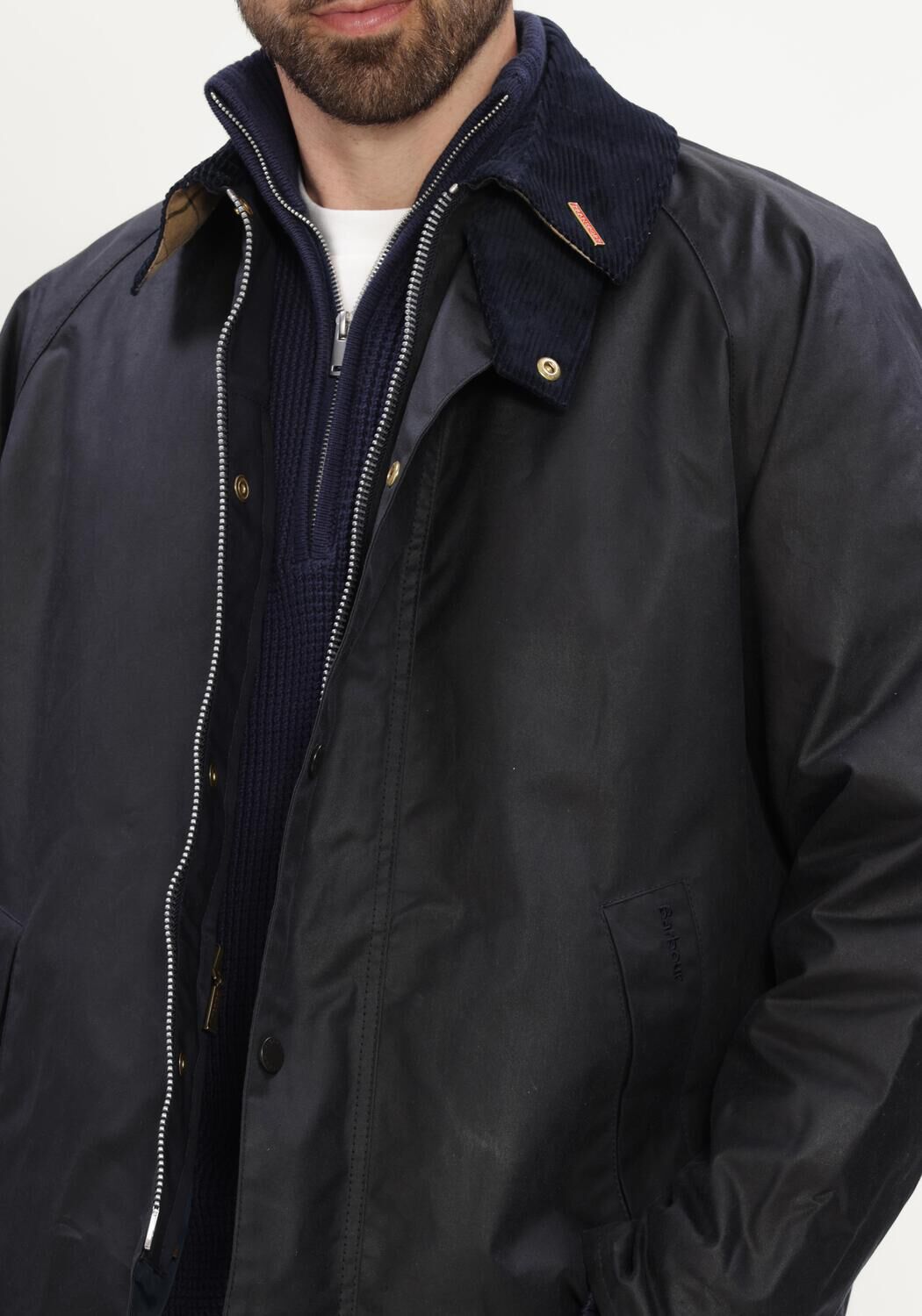 Donkerblauwe BARBOUR Jack ICONS TRANSPORT WAX - large