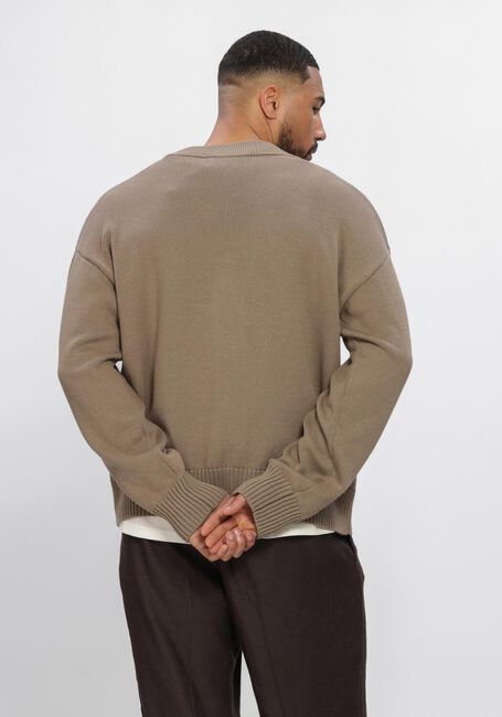 Bruine AMI PARIS Vest CARDIGAN WITH CONTRASTED AMI DE COEUR - large