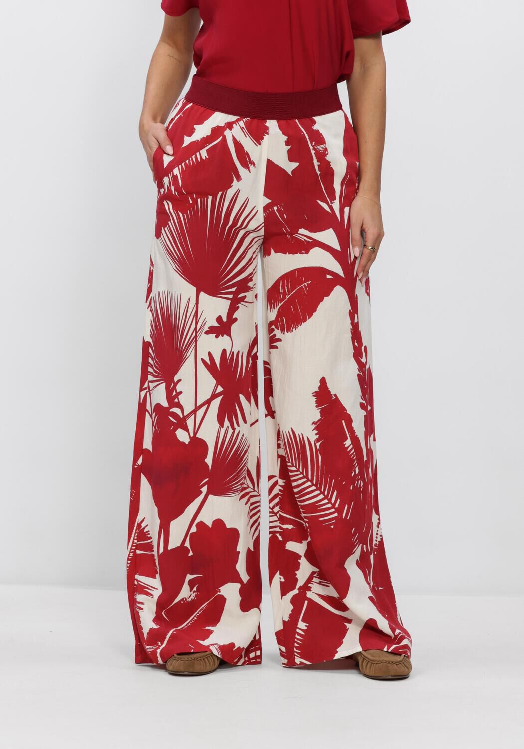 Caroline Biss Wijde Broek Dames 1592, Maat: 40, Kleur: Rood afbeelding 1