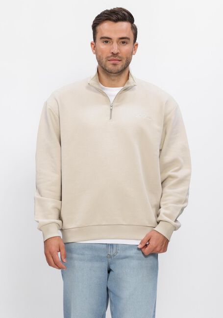 Beige LES DEUX Sweater CREW HALF-ZIP SWEATSHIRT - large
