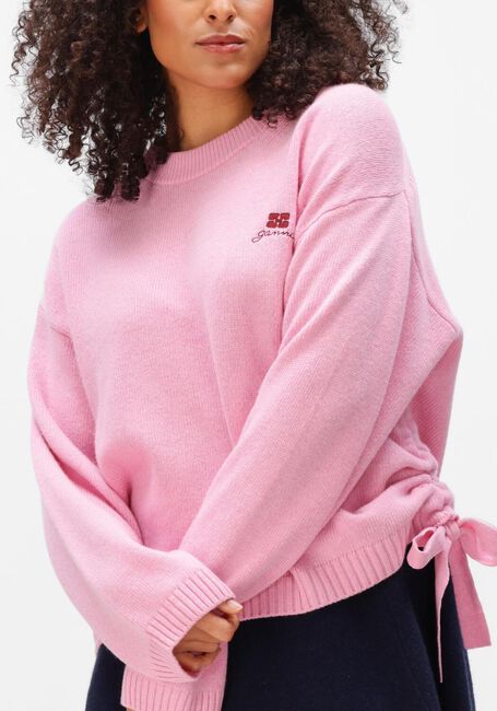 Roze GANNI Truien/vesten FUTURE WOOL KNIT CREWNECK - large