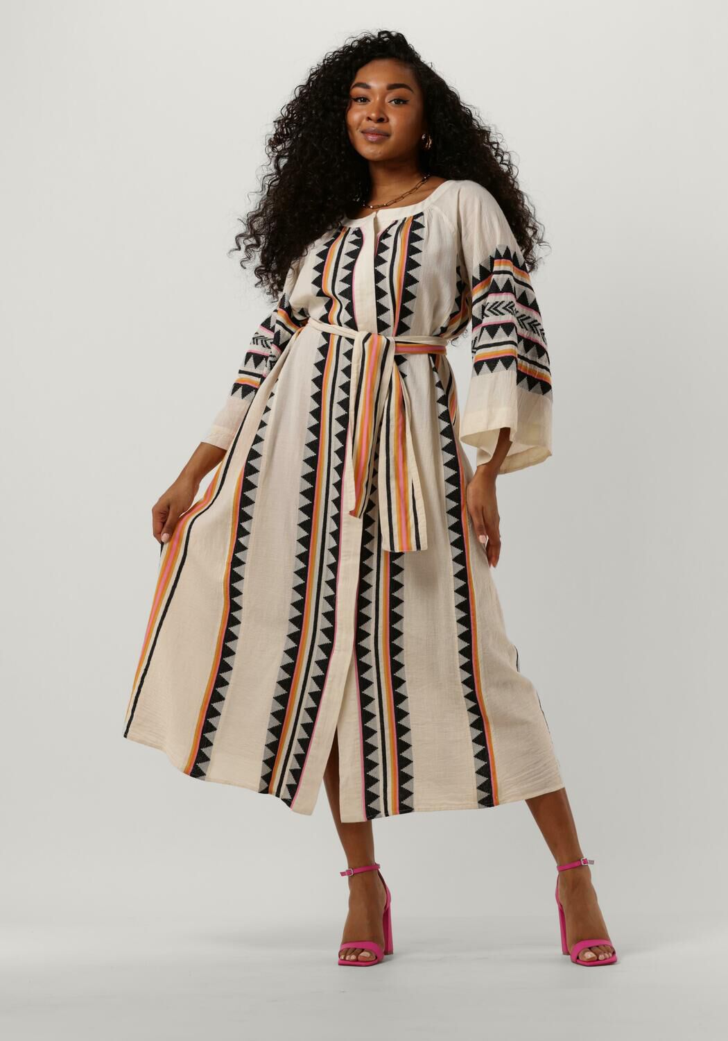 Devotion Midi Jurk Dames Porto Pefko, Maat: S, Kleur: Gebroken wit