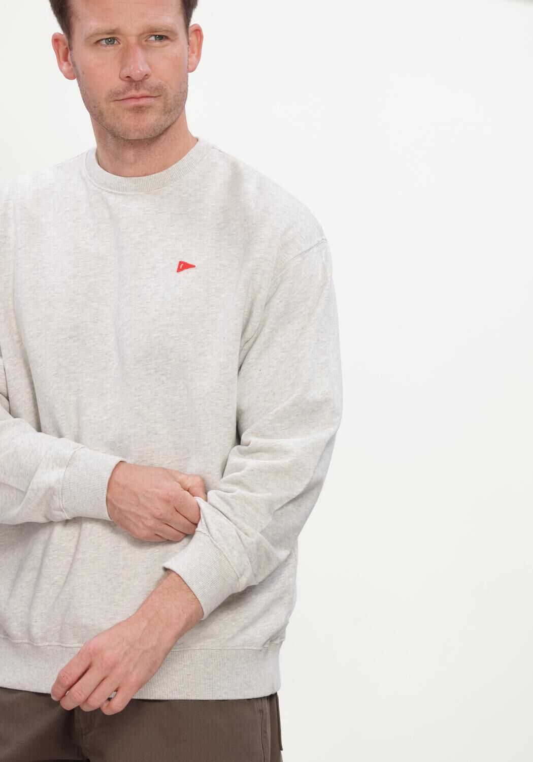 Grijze FOR&Eacute;T Sweater FLAG SWEATSHIRT - large