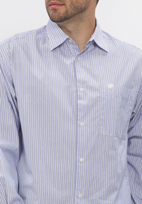 Lichtblauwe FILLING PIECES Casual overhemd DRESS SHIRT STRIPED - large