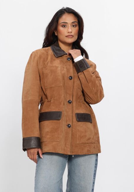 Camel STUDIO AR Leren jas BRUNA GOAT SUEDE - large
