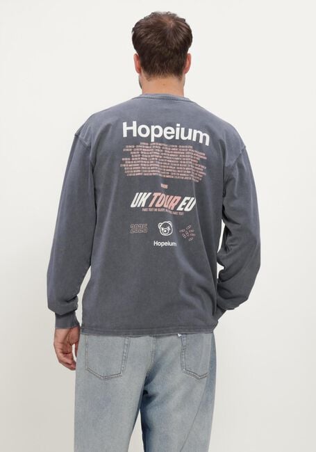 Grijze HOPEIUM T-shirt TOUR LONG SLEEVE TEE HEAVY WASHED GREY - large