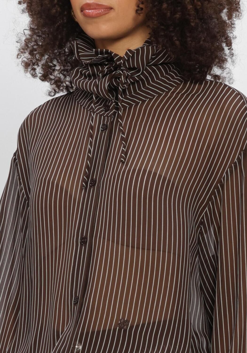 Bruine DANTE6 Blouses SHAPIRO PINSTRIPE BLOUSE - large