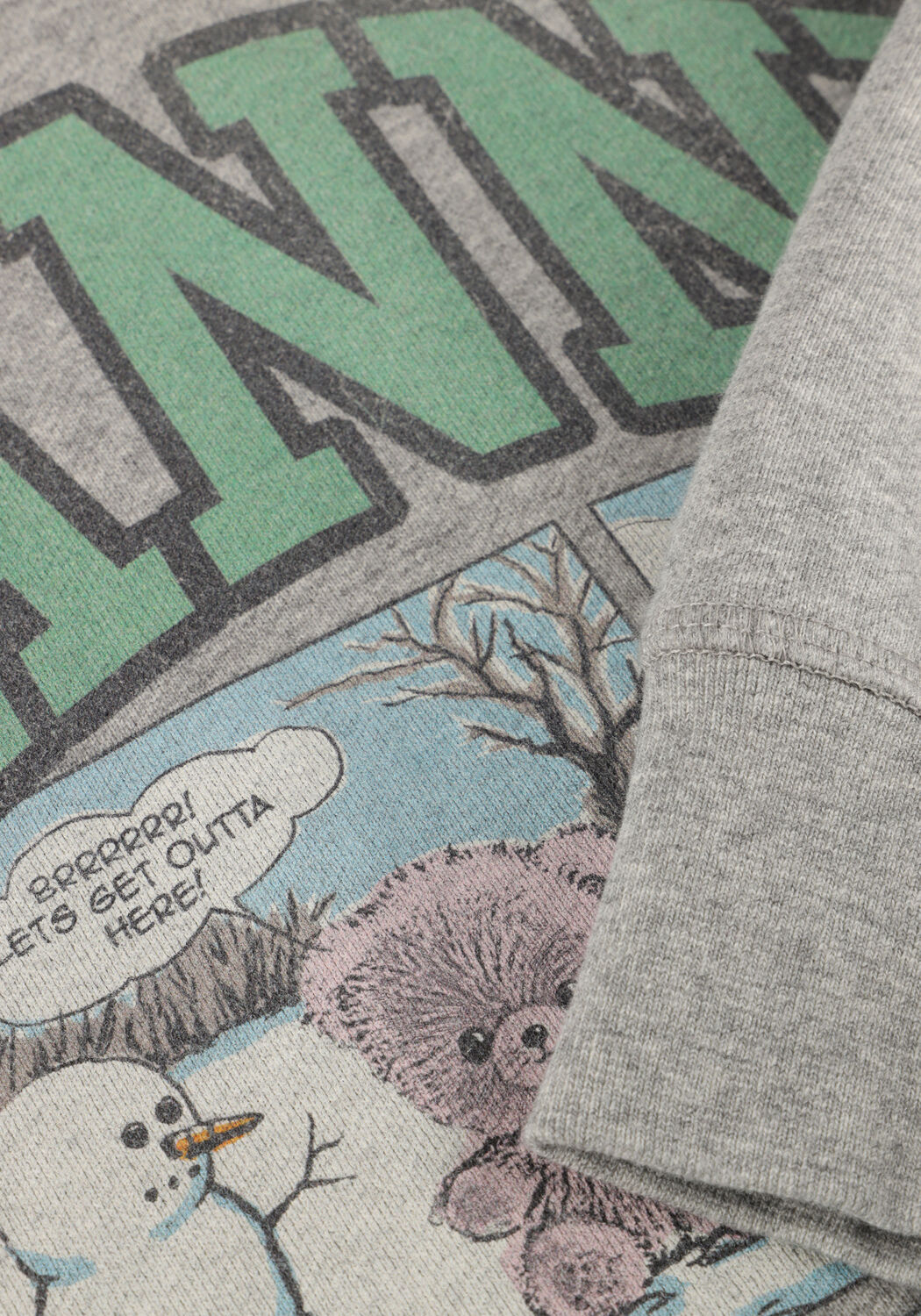 Lichtgrijze GANNI Sweater HOODIE BEAR COMIC - large