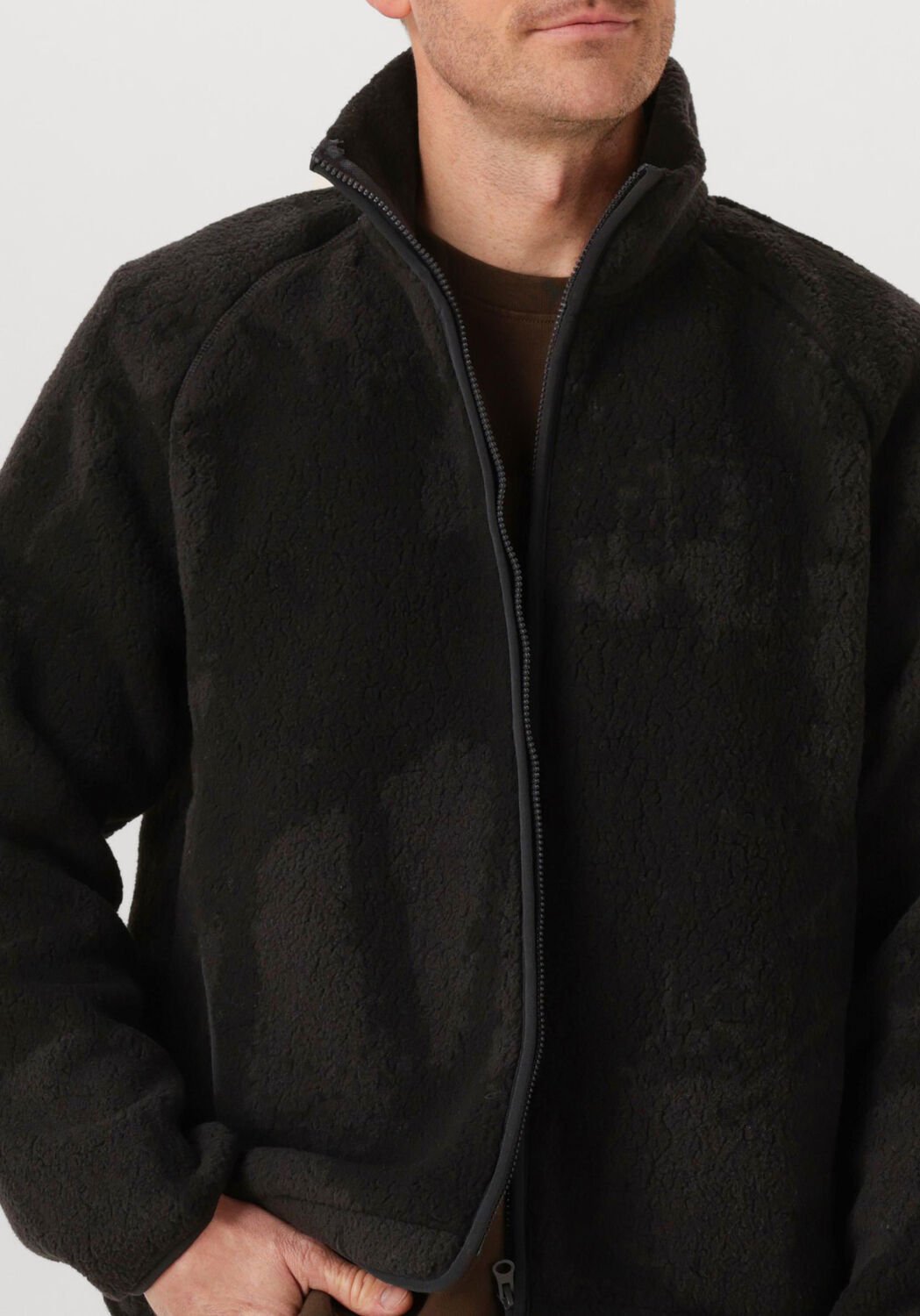 Zwarte OLAF HUSSEIN Jack FLEECE JACKET - large