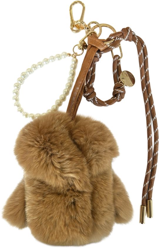 Dames Bijou De Sac Fluffy Coat, Kleur: Camel afbeelding