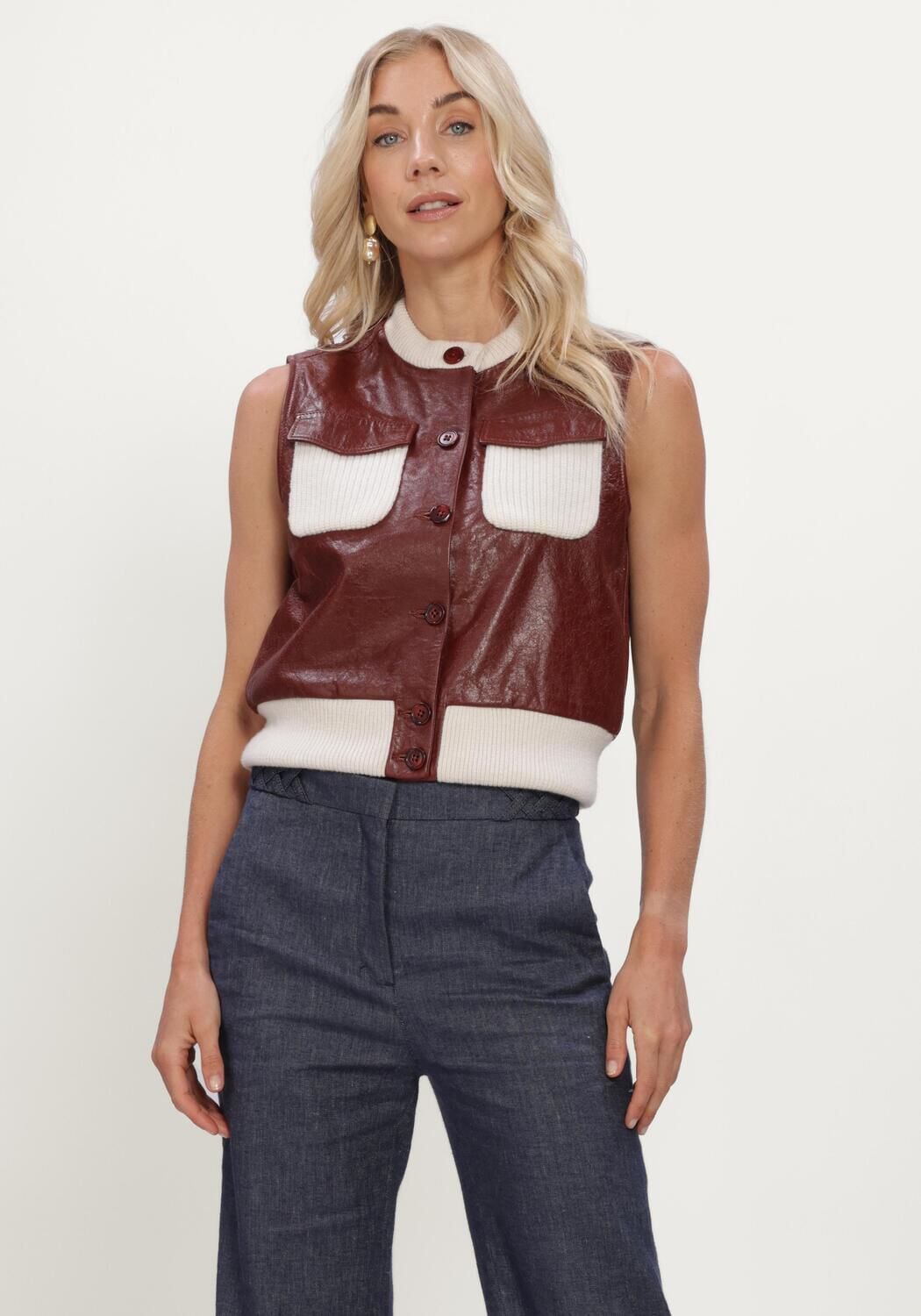 Bordeaux DOROTHEE SCHUMACHER Gilet IT'S A MATCH VEST - large