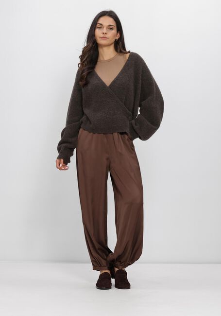 Zwarte SECOND FEMALE Truien/vesten GABBY WRAP KNIT - large