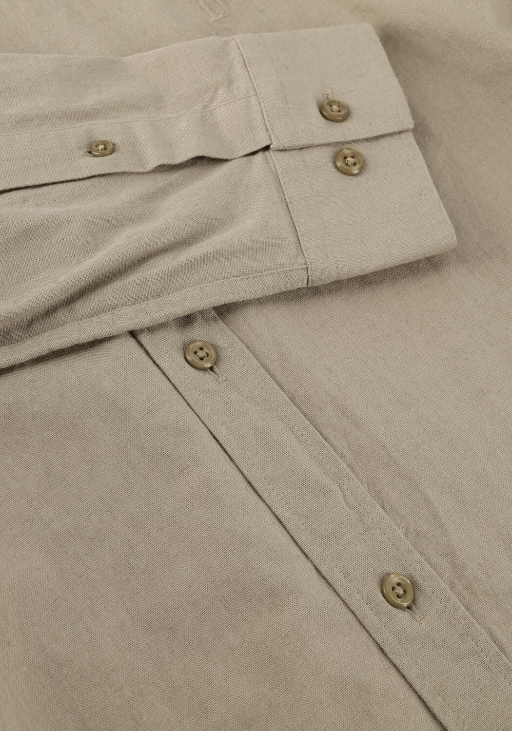 Groene LES DEUX Casual overhemd KONRAD COTTON LINEN SHIRT - large