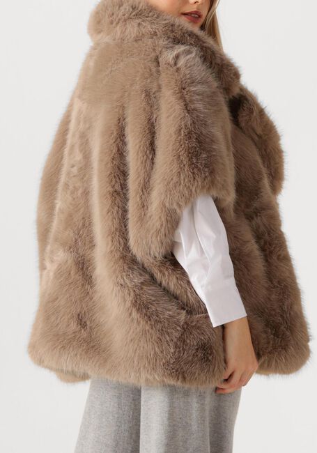 Camel ALTER EGO Faux fur jas ELIN - large
