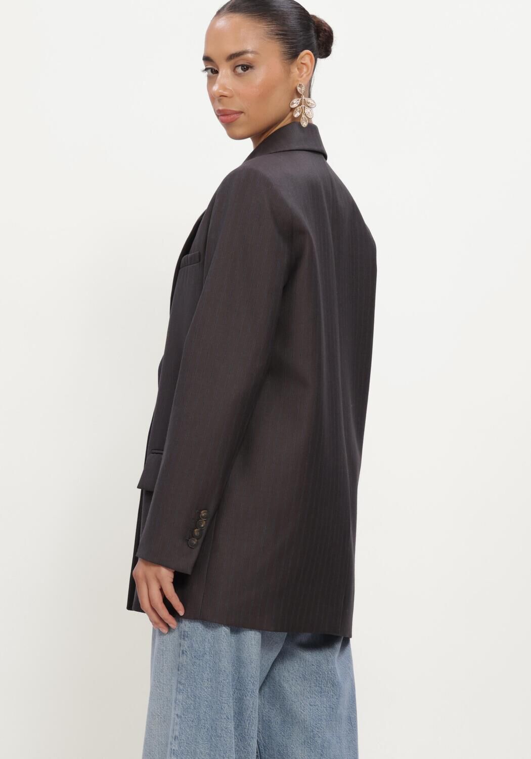 Donkergrijze MARGAUX LONNBERG Blazer NORTON VESTE - large