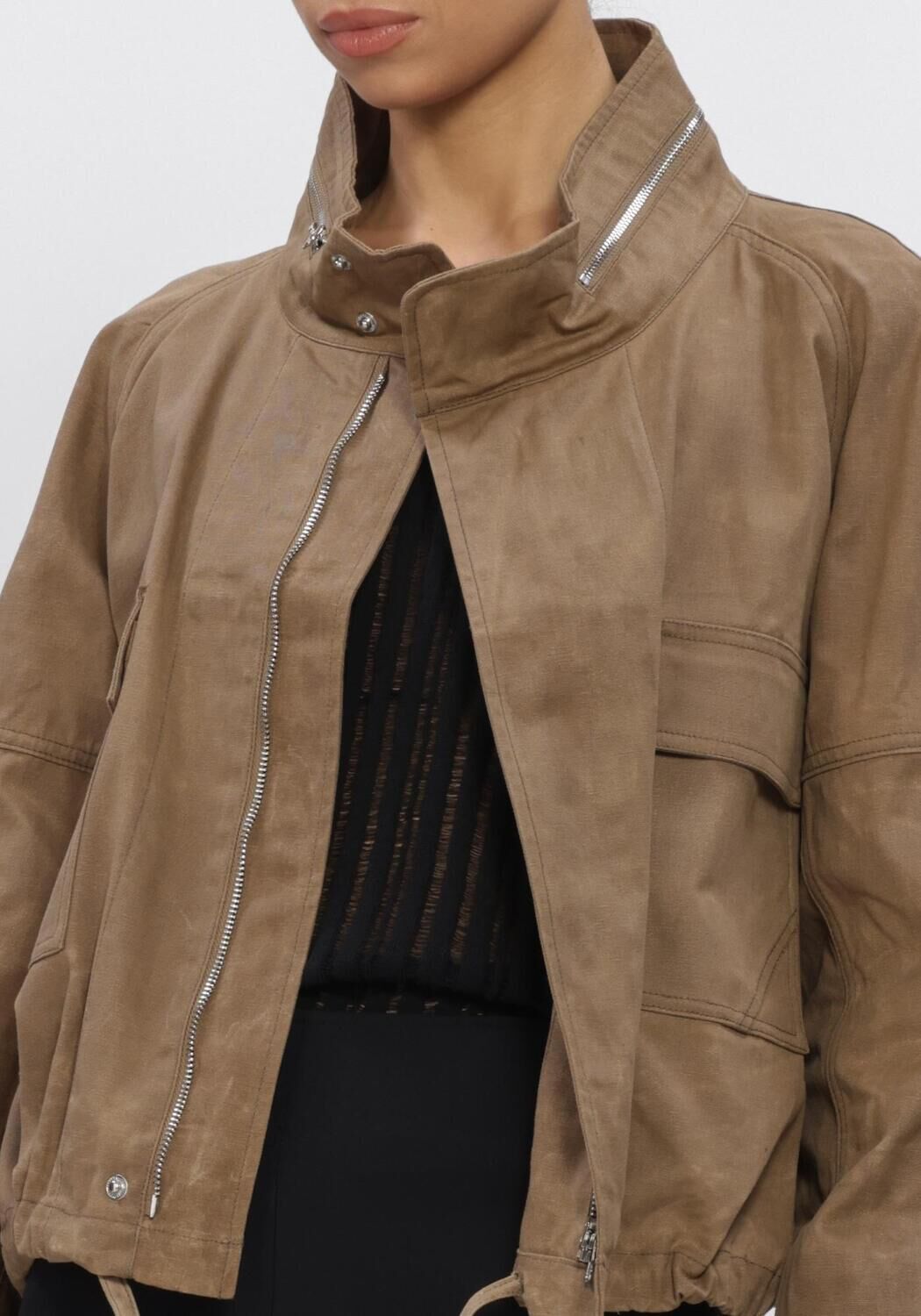 Beige ALTER EGO Leren jas ELLA - large