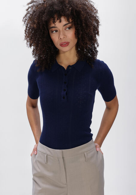 Donkerblauwe HERSKIND Blouses CYENNA KNIT BLOUSE - large