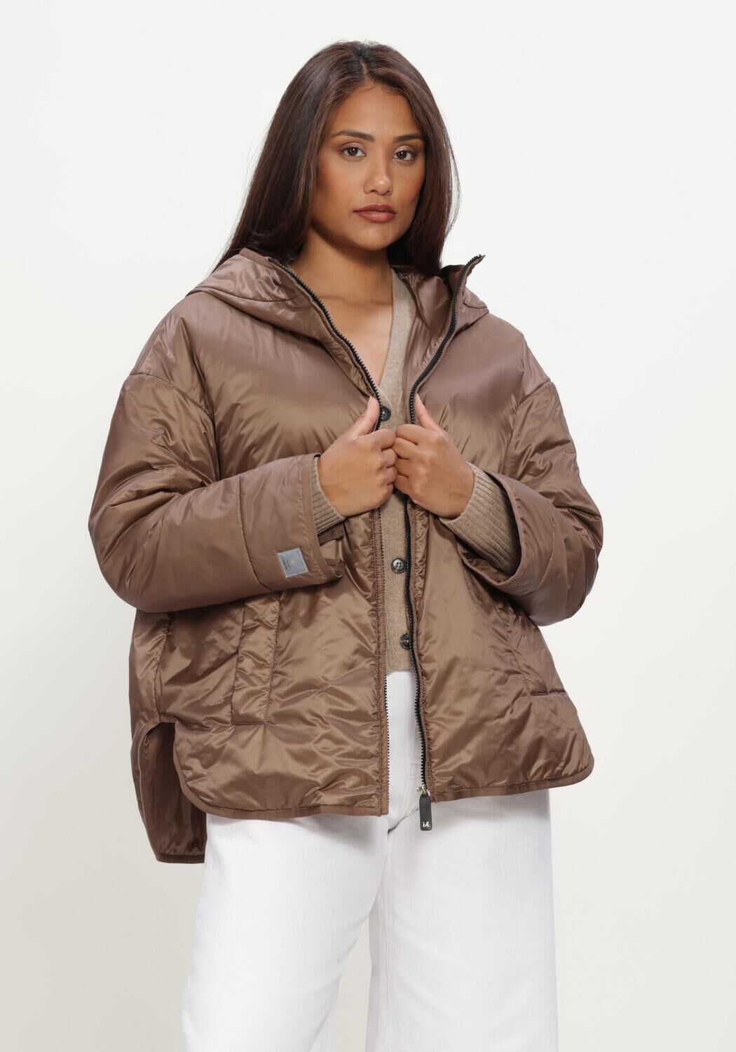 Bruine MAX MARA Gewatteerde jas MTCCLEO - large