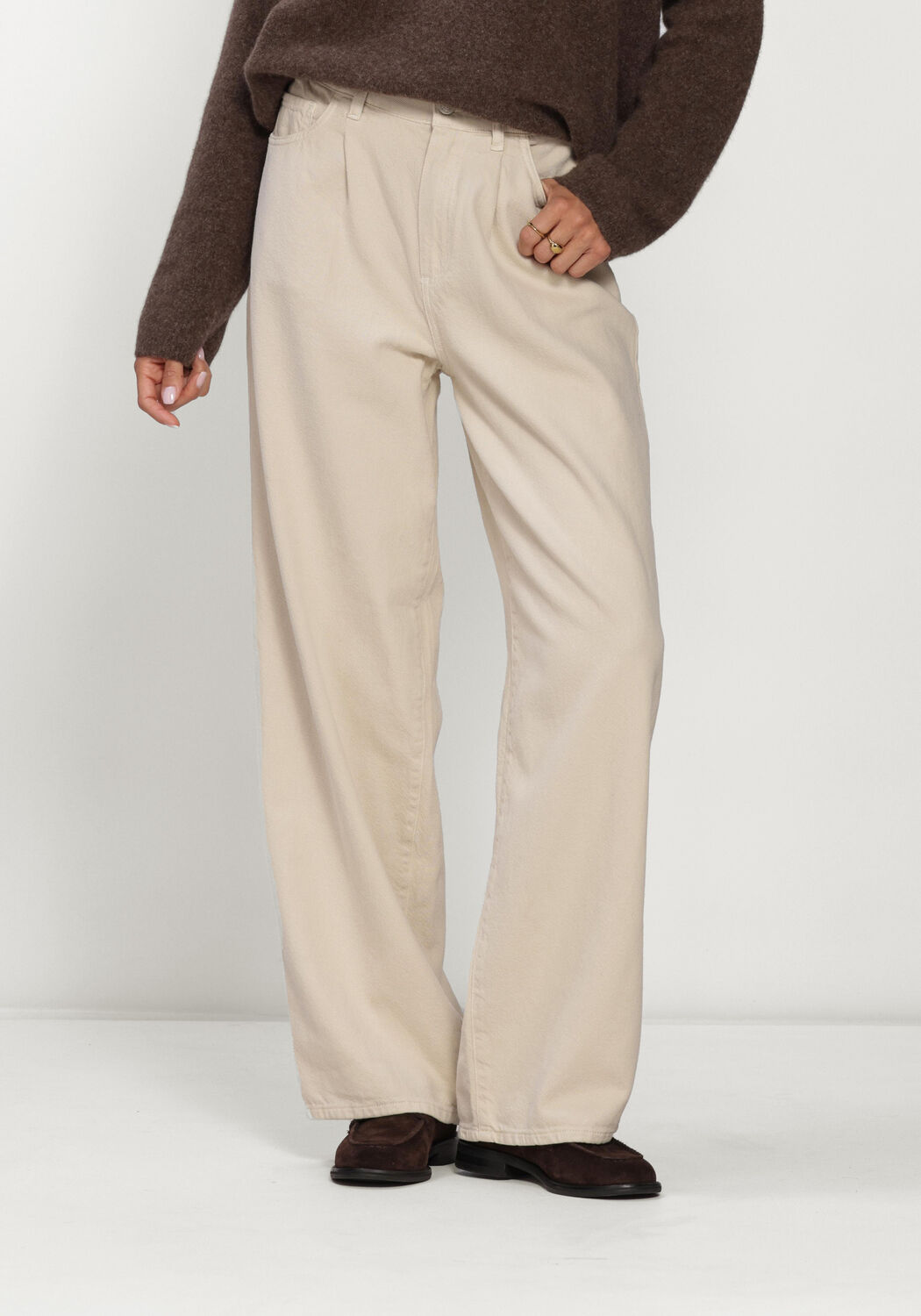 Zand KNIT-TED Broeken CHARLY PANTS - large