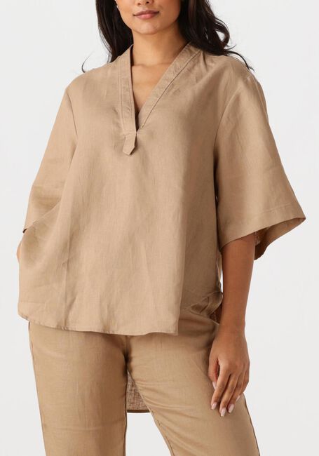 Beige RESORT FINEST Top SHORT SLEEVE BLOUSE - large
