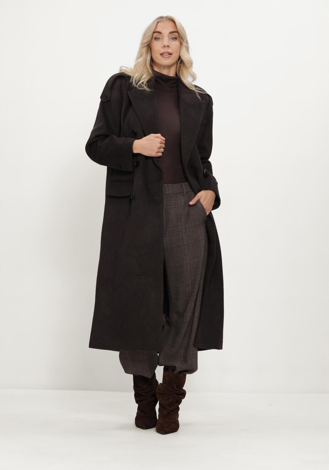 Bruine HAUTE L'AMITI&Eacute; Mantel LIDA TAILOR WOOL COAT - large
