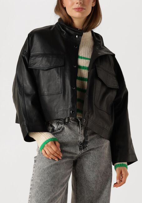 Zwarte CO'COUTURE Jassen PHOEBECC LEATHER BOX JACKET - large