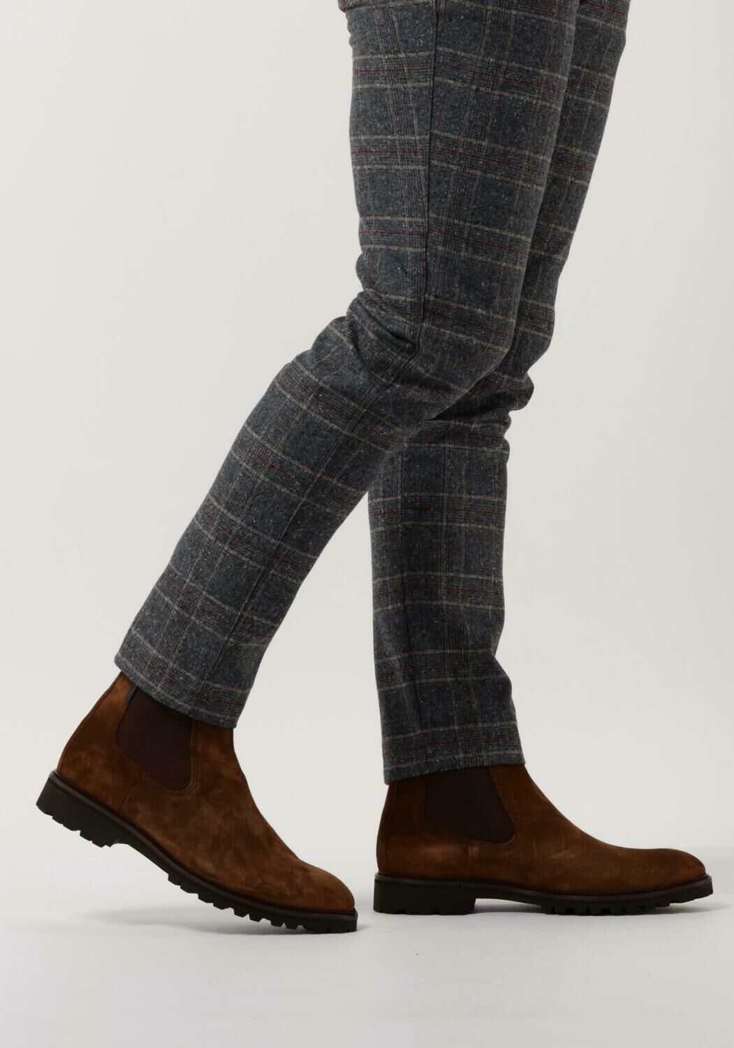 Cognac FLORIS VAN BOMMEL Enkelboots SFM-60018 STURDI - large