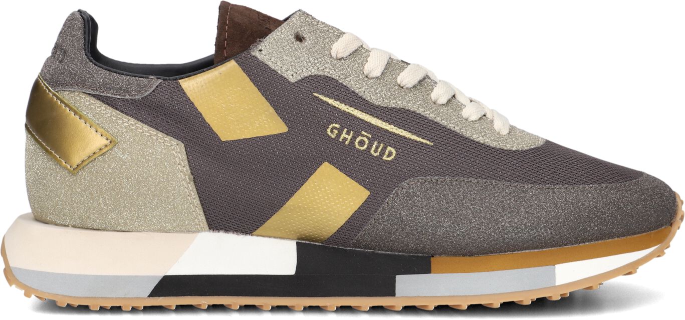 Ghoud Lage Sneakers Dames Uni Mesh Glitter Sneaker, Maat: 41, Materiaal: Textiel, Kleur: Bruin