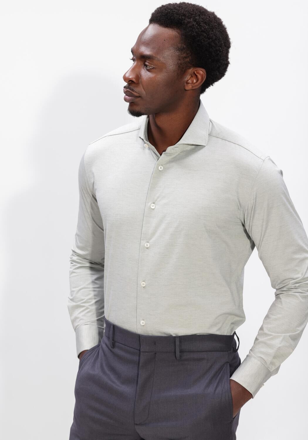 Groene XACUS Klassiek overhemd ACTIVE SHIRT 520ML - large