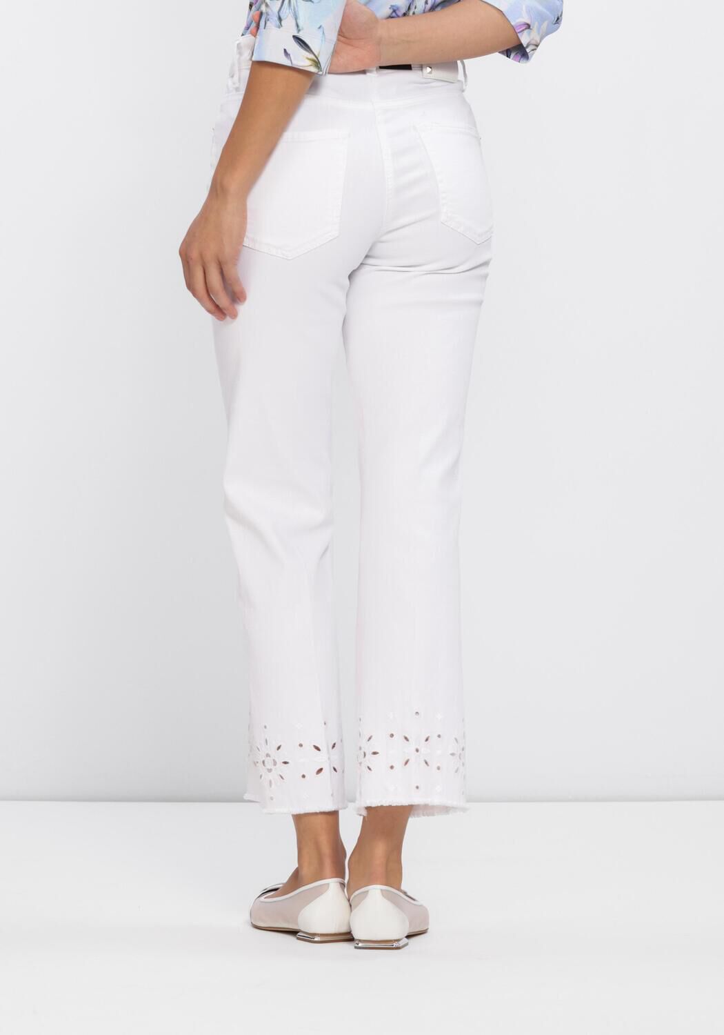 Witte CAMBIO Flared jeans FRANCESCA LOCHSTICKEREI - large