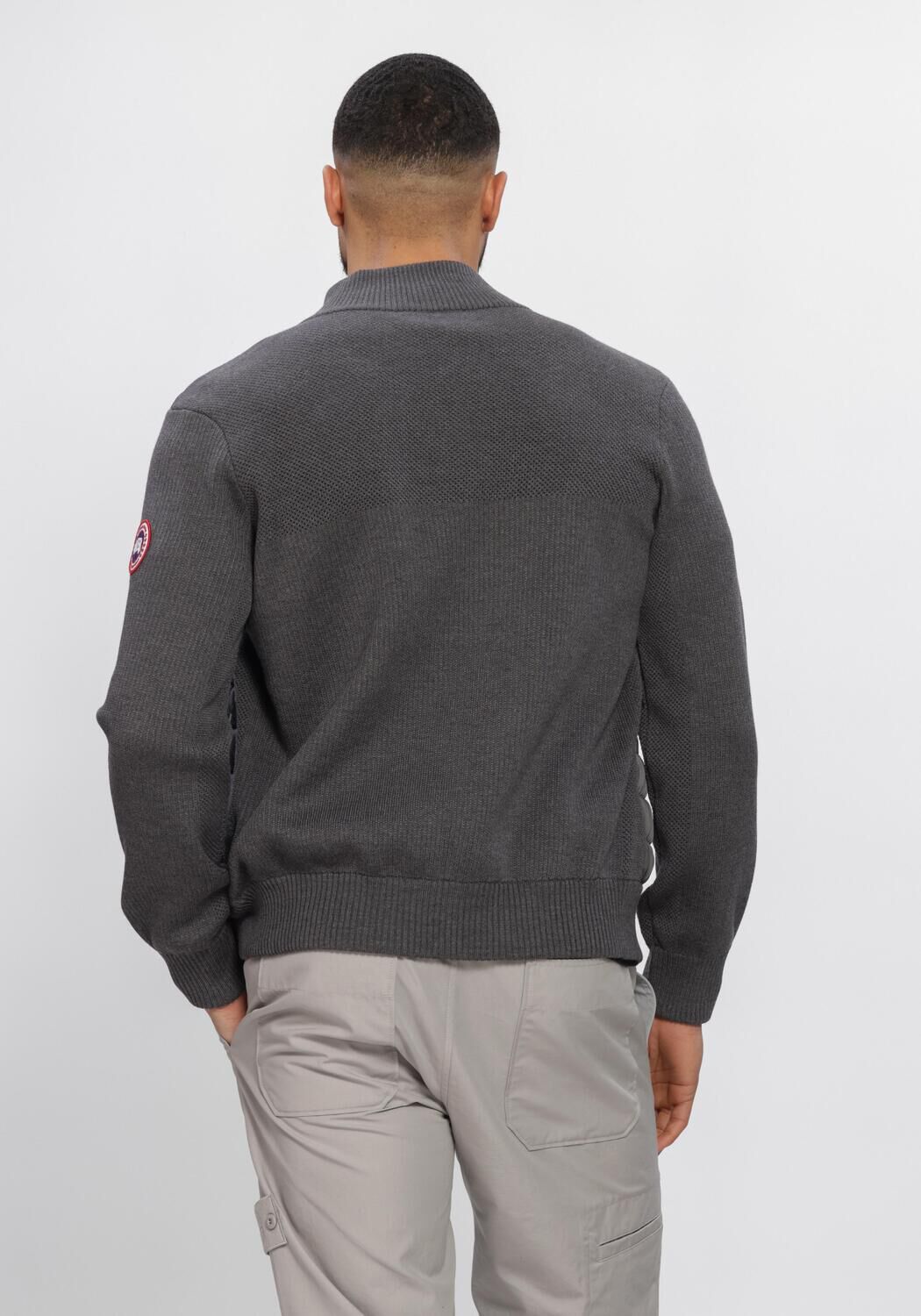 Grijze CANADA GOOSE Jack HYBRIDGE KNIT JACKET - large