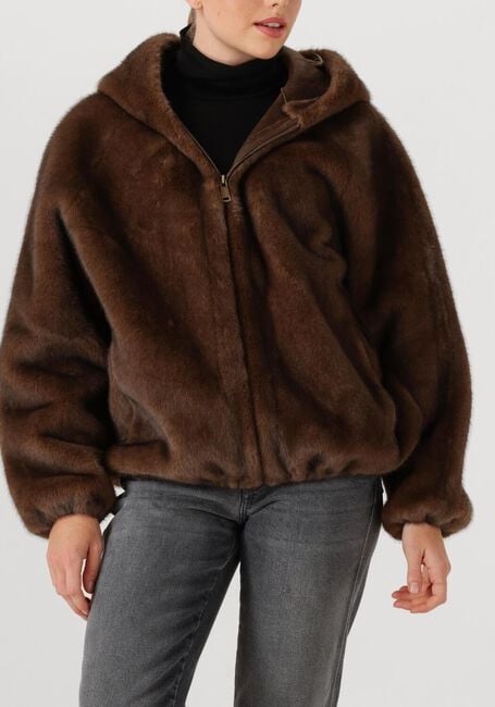 Bruine ALTER EGO Faux fur jas JADA - large