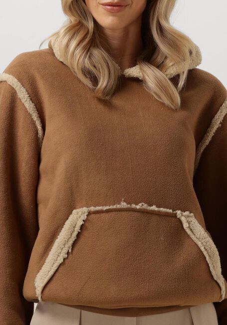 Cognac UGG Truien/vesten HOODED SWEATSHIRT WITH FAUX SHEARLING TR - large