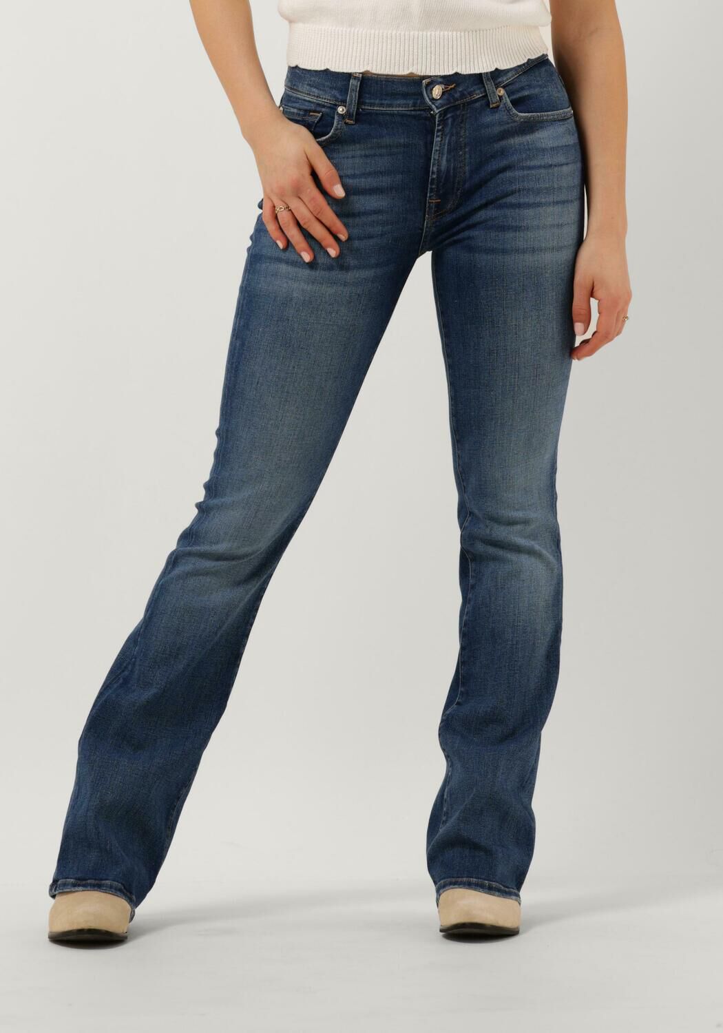 7 for all Mankind Flared Jeans Dames Bootcut Soho Light, Maat: 25, Kleur: Blauw