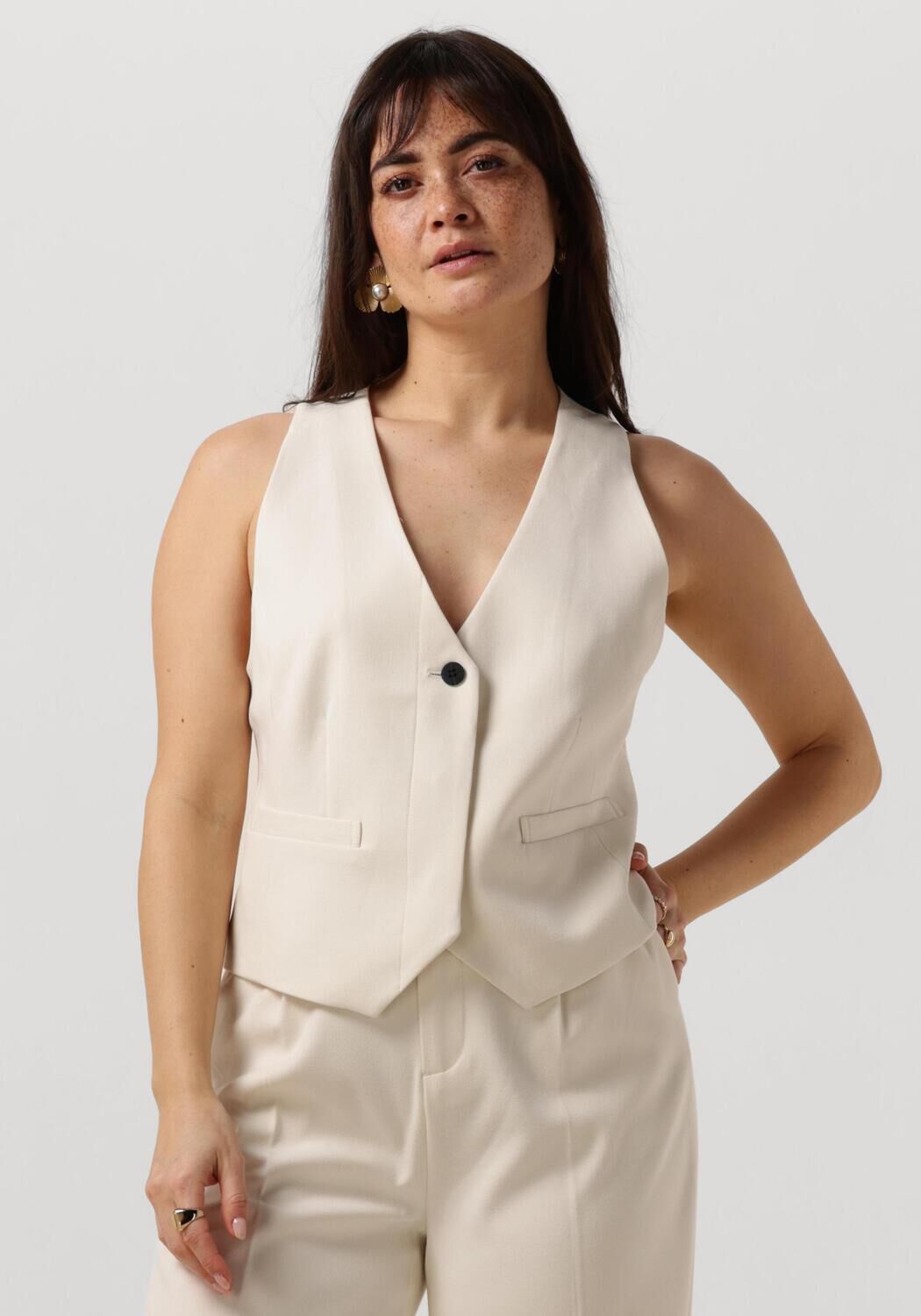 Copenhagen Muse Gilet Dames Cmtailor-waistcoat, Maat: XL, Kleur: Creme