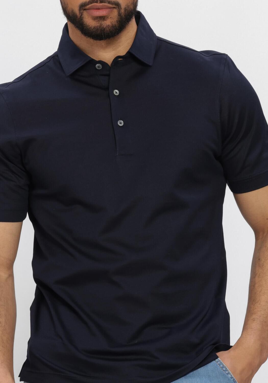 Donkerblauwe GRAN SASSO Polo POLO S/SLV - large