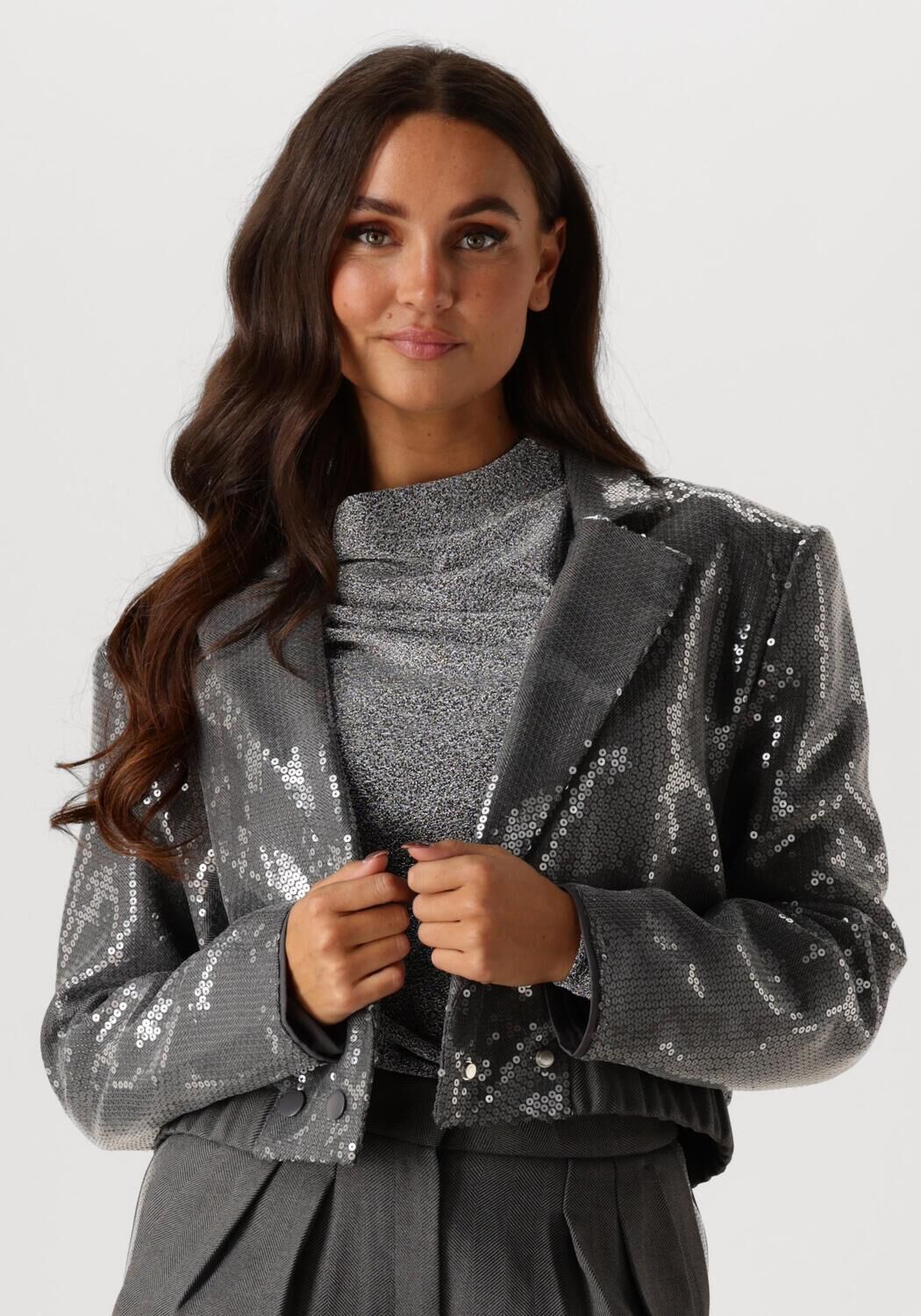AAIKO Blazer Dames Mille Sequins Pes 356, Maat: L, Kleur: Grijs