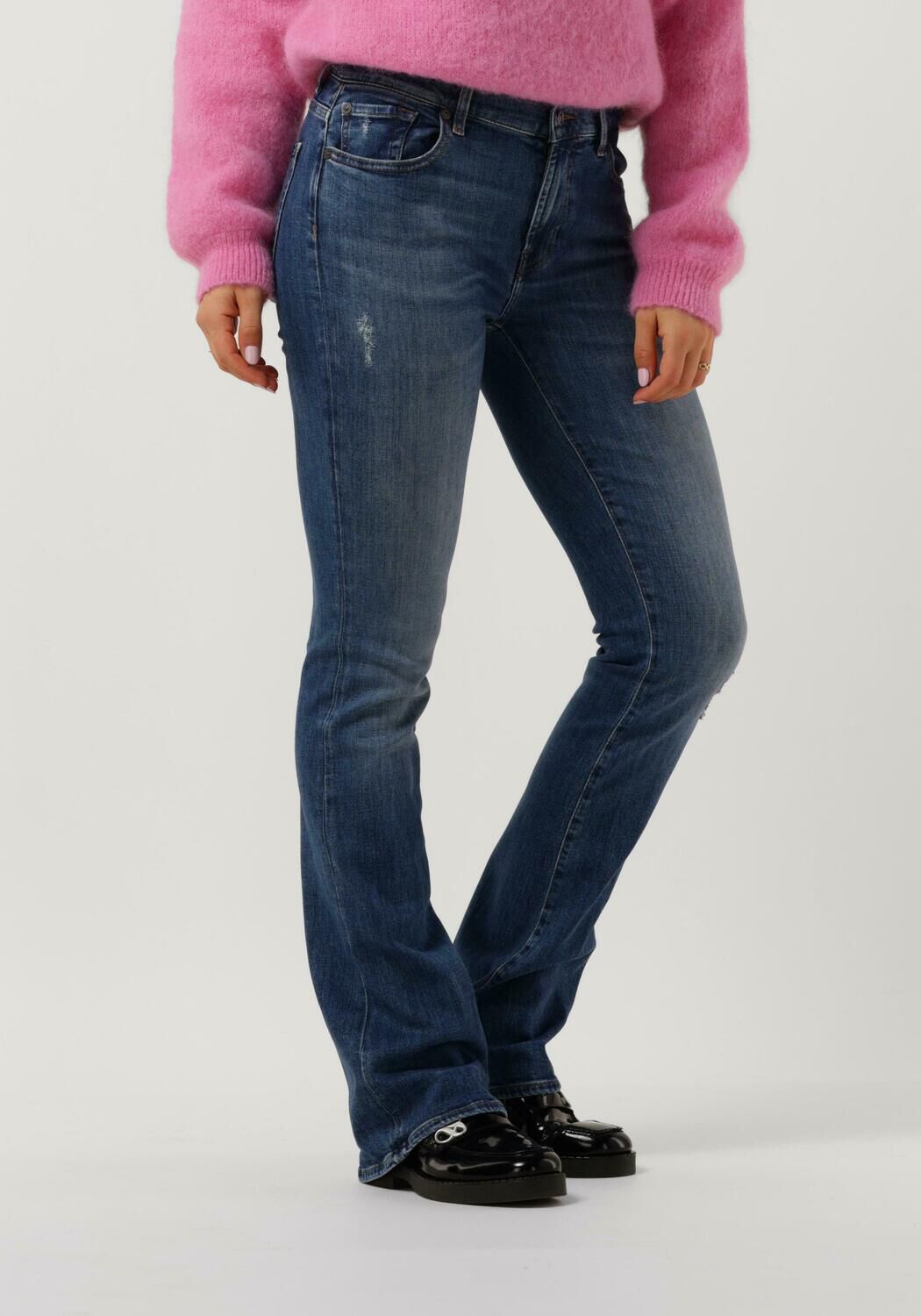 7 for all Mankind Skinny Jeans Dames Hw Skinny Slim Illusion Alleyway With Raw Cut, Maat: 25, Kleur: Donkerblauw