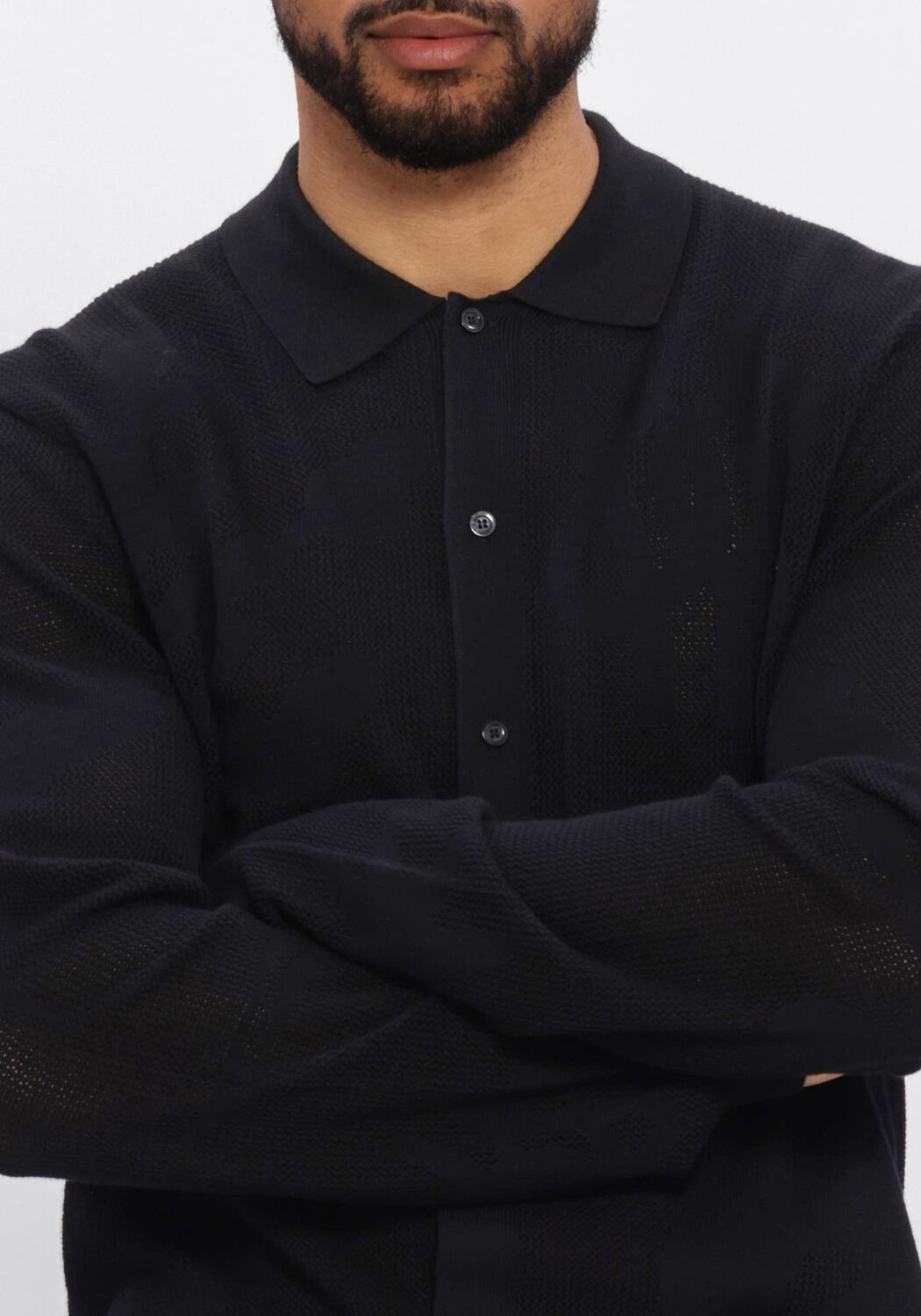 Zwarte FILLING PIECES Vest KNIT LONGSLEEVE BREAKING BREAD - large