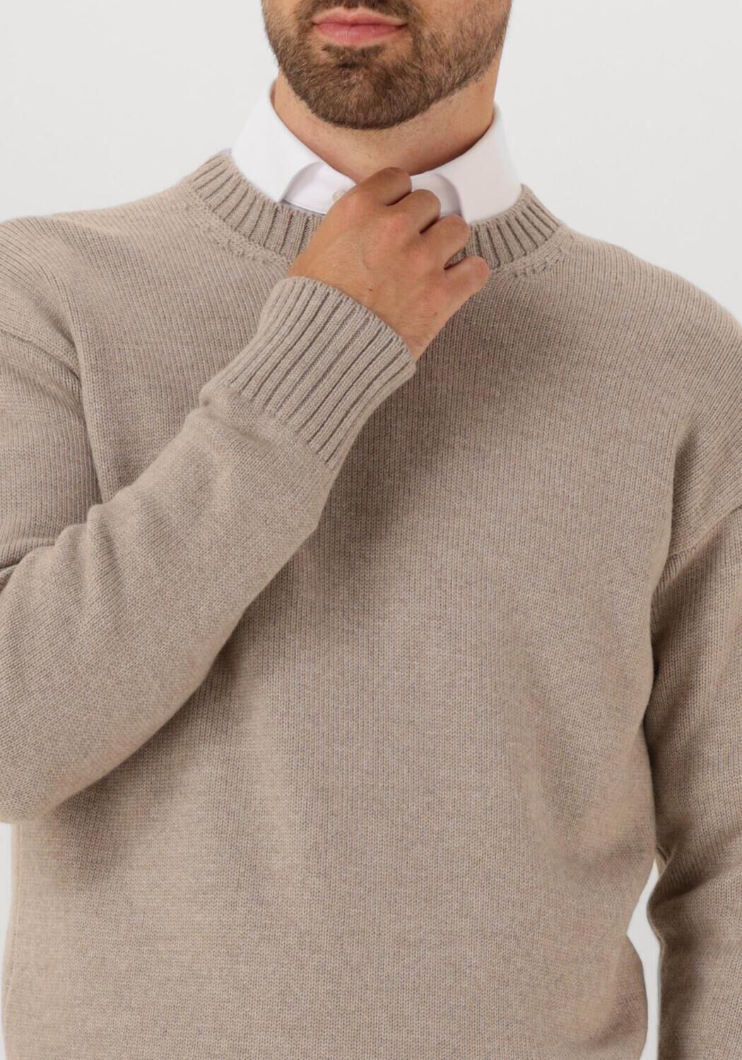 Beige GRAN SASSO Trui CREW L SLV RELAXED FIT - large